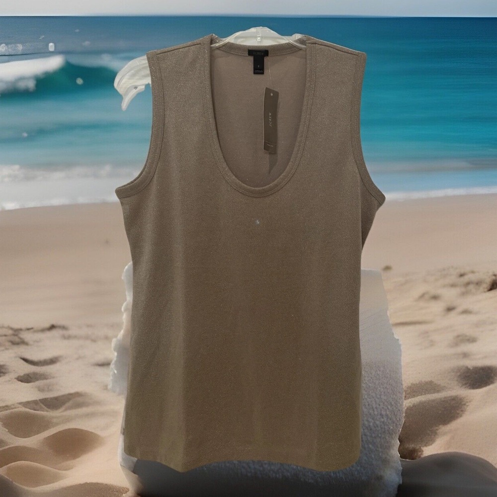 NWTā Chic BOHO J.Crew sparkle scoop neck Beige women's H3655 shimmer Holiday S